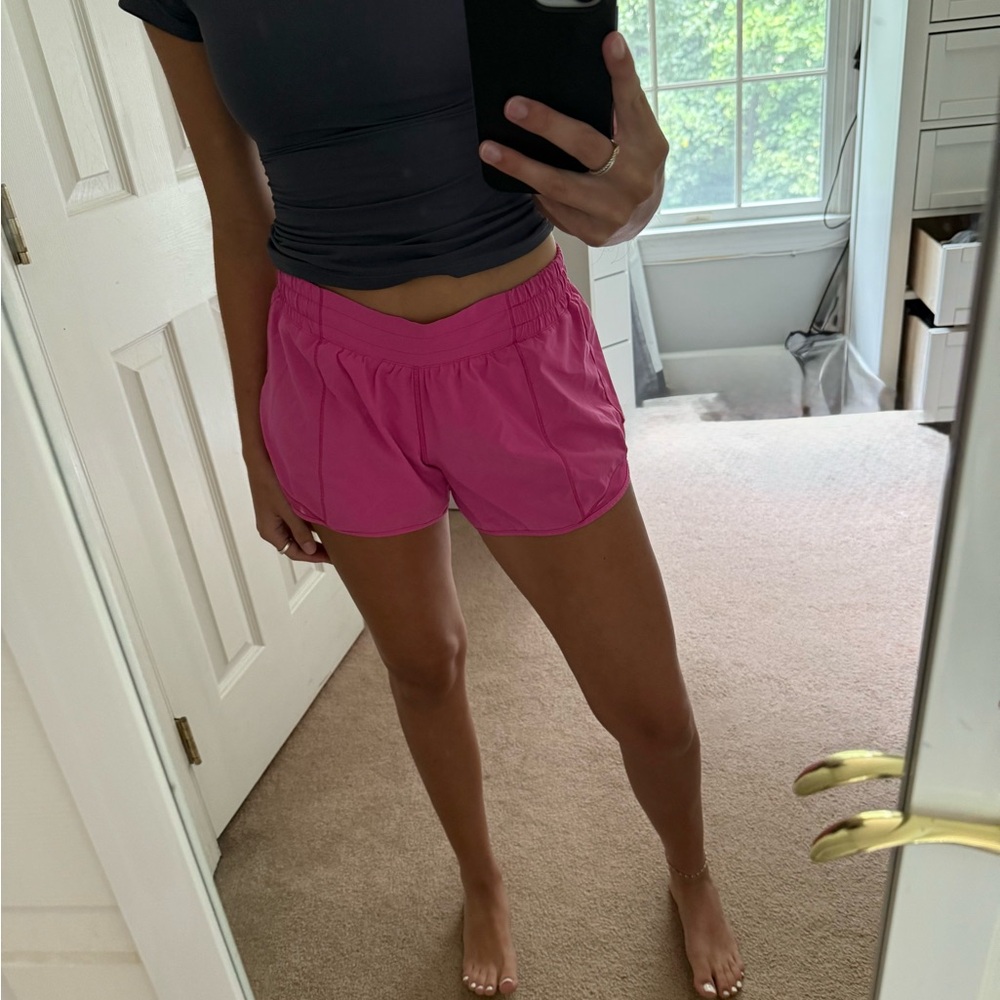 Women's Pink Luulemon Athletic Shorts